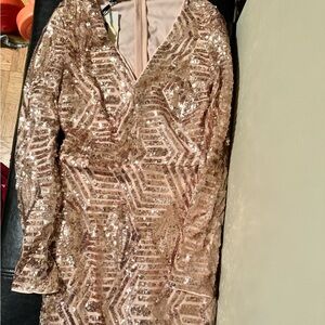 Rose gold sequence dress
